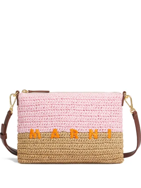 Marni paper raffia Seaside pouch Pink PHMO0046U0P9110
