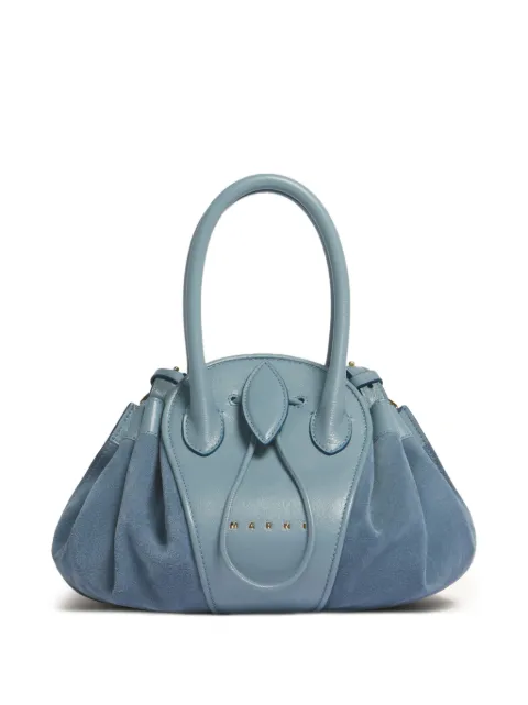 Marni leather and suede Tulipea small handbag Blue SBMP0223A3P9105