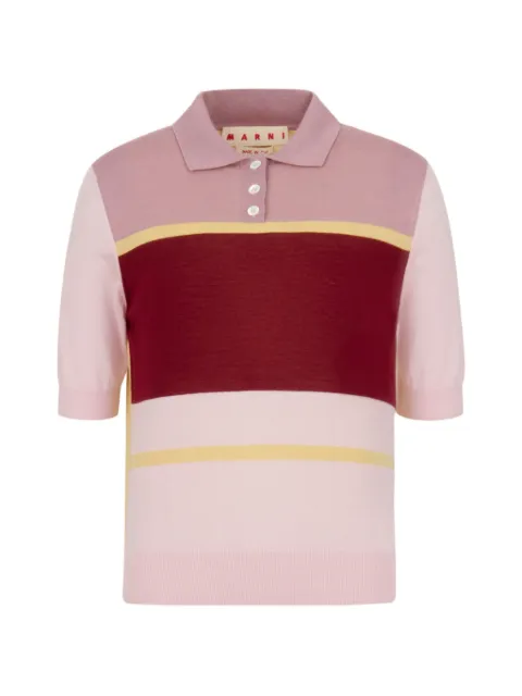 Marni colour-block striped shirt Pink POMD0065EQUFX329