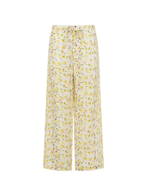 Marni abstract print drawstring palazzo pants Neutrals PAMA0641A2UTL013