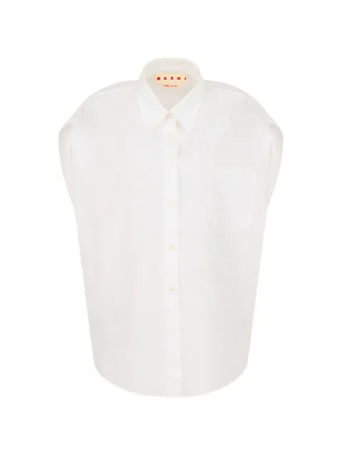 Marni white poplin shirt with D-ring neck strap White CAMA0684S0UTC193