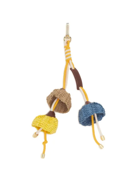Marni paper raffia flower keyring Yellow PCMO0070Q0P9184