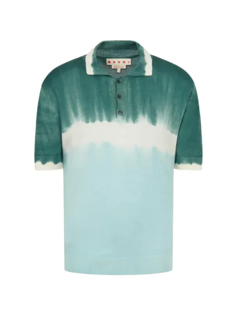 Marni tie-dye ribbed polo shirt Green POMG0093P0UFZ636
