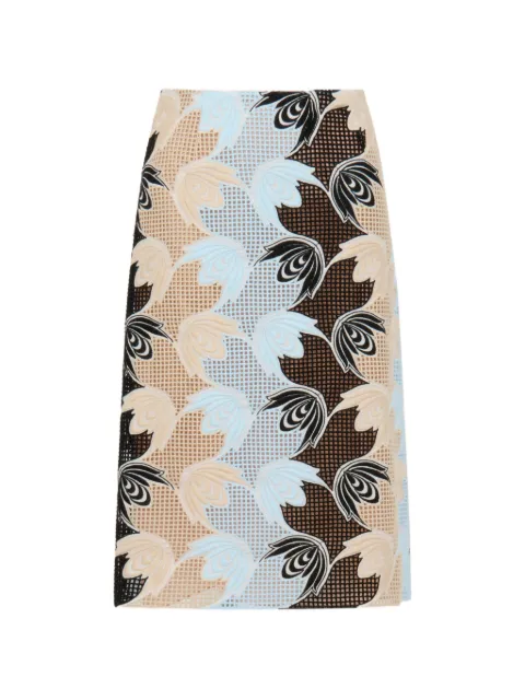 Marni broderie anglaise floral skirt Blue GOMA0837V0URS001