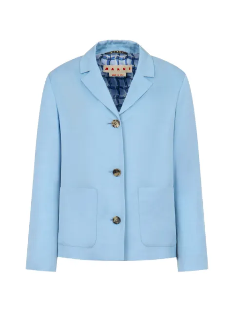 Marni satin-finish single-breasted jacket Blue GIMA0333U0UTVA71