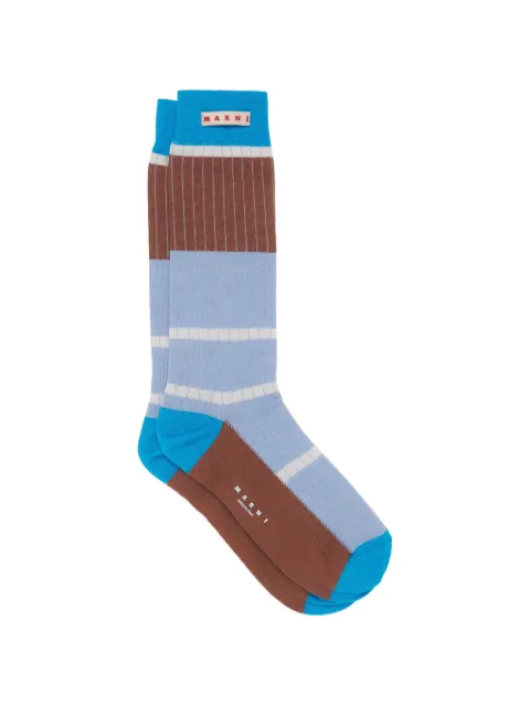 Marni cotton socks with logo label Blue SKMC0219Q0UFC199