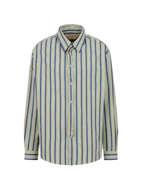 Marni poplin shirt with neck strap Blue CUMU0379X0UTC632