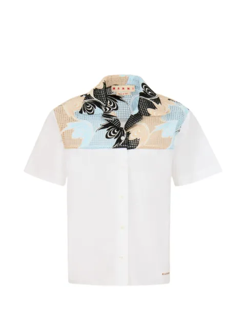 Marni poplin shirt with broderie anglaise yoke White CAMA0691QSUTC193