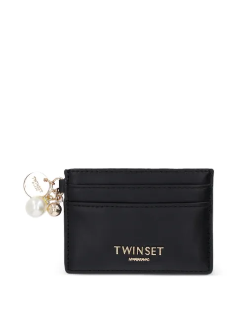 TWINSET faux-pearl charm card holder Black 261TH7021