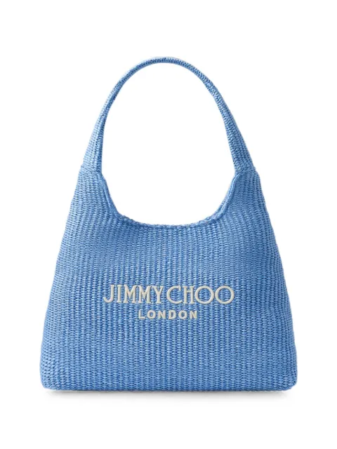 Jimmy Choo beach Diamond large ocean blue and ecru raffia shoulder bag Blue BEACHDMNDHOBOLJYN