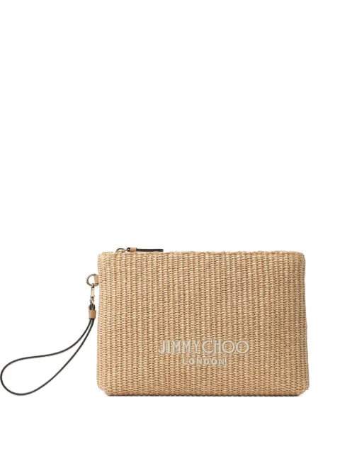 Jimmy Choo zipped flat pouch Neutrals ZIPPEDFLATPOUCHJYN