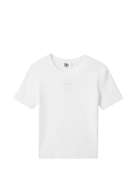 b+ab ribbed-knit short-sleeve T-shirt White 6S316AS