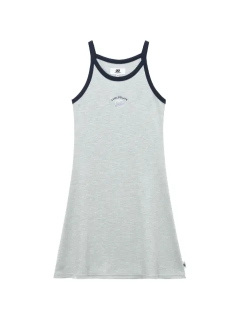 CHOCOOLATE logo-embroidered mini dress Grey B1XDSW01010X