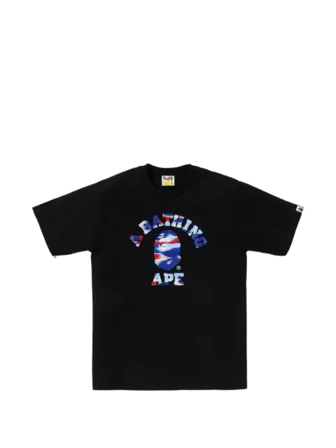 A BATHING APE® Screen Camo College T-shirt Black 001TEM301038M