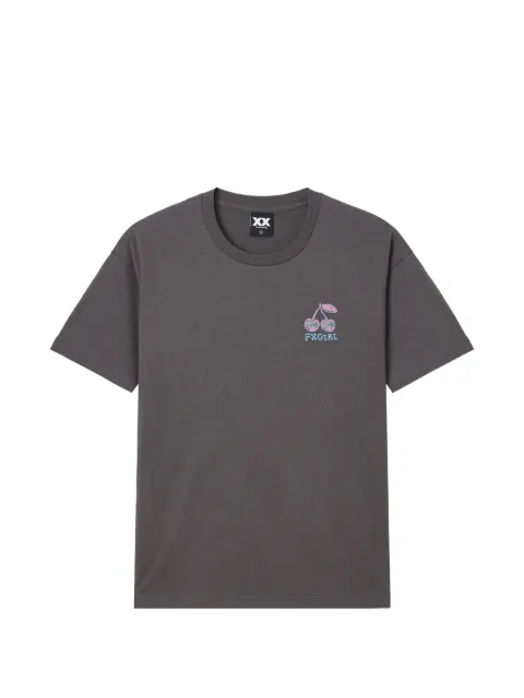 FINGERCROXX cherry-print T-shirt Grey FFXTEW01402X