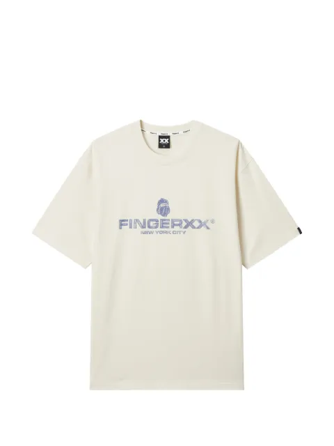 FINGERCROXX logo crew-neck T-shirt Neutrals FFXTEM01335X