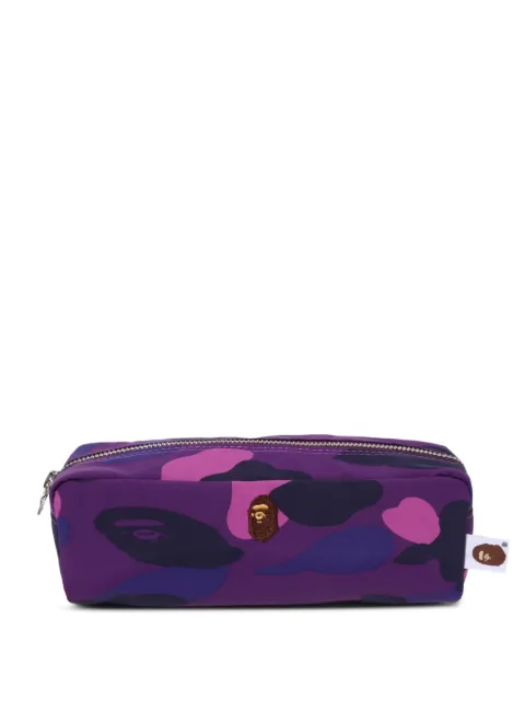 A BATHING APE® camouflage embroidered messenger bag Purple 001SGM301002M