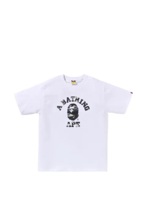 A BATHING APE® Screen Camo College T-shirt White 001TEM301038M
