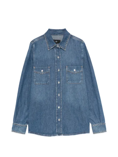 7 For All Mankind studded denim shirt Blue 7U84TC21