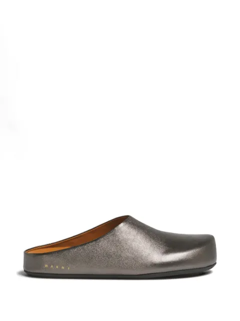 Marni leather Fussbett sabot Grey SBMR000600PR695