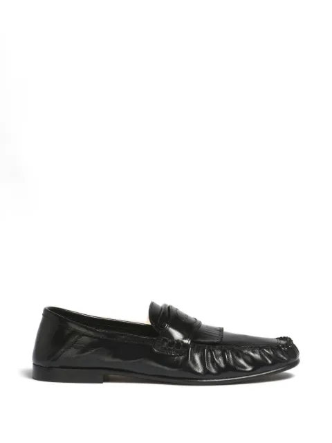 Marni fringe leather loafers Black MOMR008001P4574