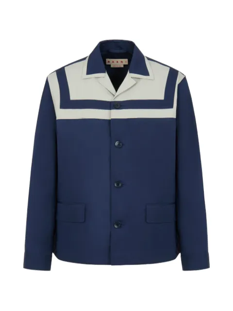 Marni stripe yoke cuban blazer Blue GUMU0159QXUTP789