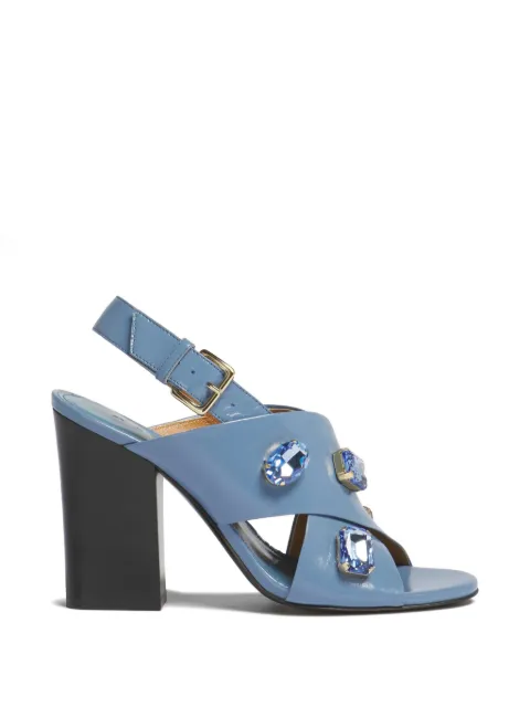 Marni leather criss-cross sandals Blue SAMS031510P7710