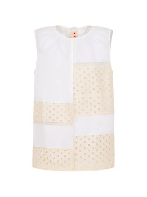 Marni broderie anglaise sleeveless blouse White TTMA0455Q9UTC193