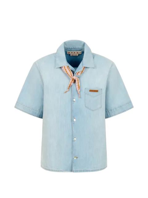 Marni chambray shirt with neck tie Blue CUJU0034Q0USCZ12