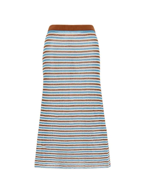 Marni striped cotton crochet skirt Brown GOMD0128Q0UFCB35