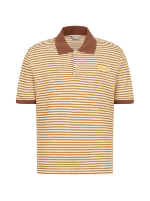 Marni linen-blend polo shirt Neutrals POMU0052LXUTL015