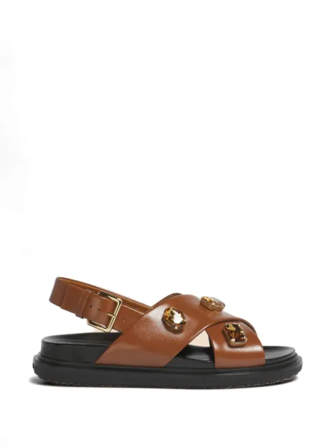 Marni crystal-embellished Fussbett sandals Brown FBMS018501P7710