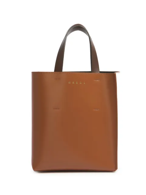 Marni mini Museo colour-block leather tote bag Brown SHMP0039Y0LV639