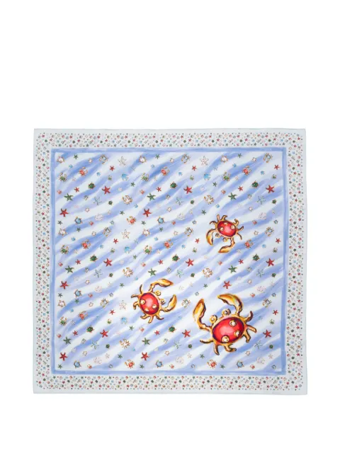 Eshvi printed silk scarf Blue PKSES011