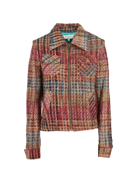 Gilles Dufour Eiffel Tower patch tweed jacket Orange W251159