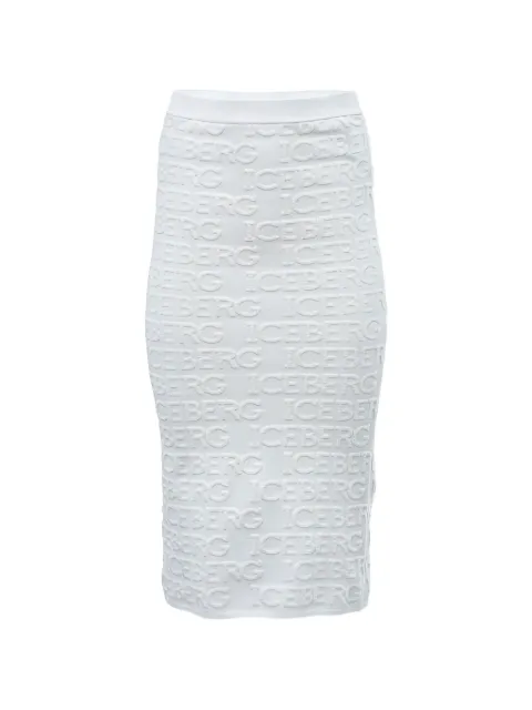 Iceberg logo-embossed midi skirt White 23II2P0AC0190171102