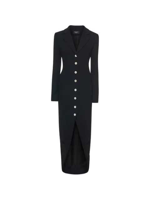 A.W.A.K.E. Mode V-neck asymmetric midi dress Black PSS26D03PL02
