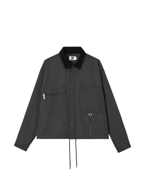 izzue corduroy-collar overshirt Grey IZXSTW00807X