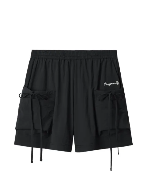 FINGERCROXX tie-detail cargo shorts Black FFXSPW01365X