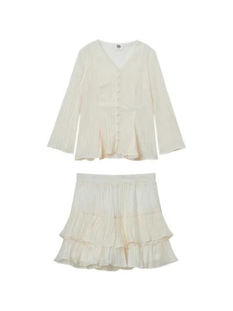 b+ab ruffled-detail skirt set Neutrals 6S154AS