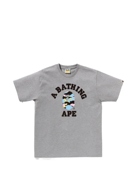 A BATHING APE® logo print T-shirt Grey 001TEM301025M