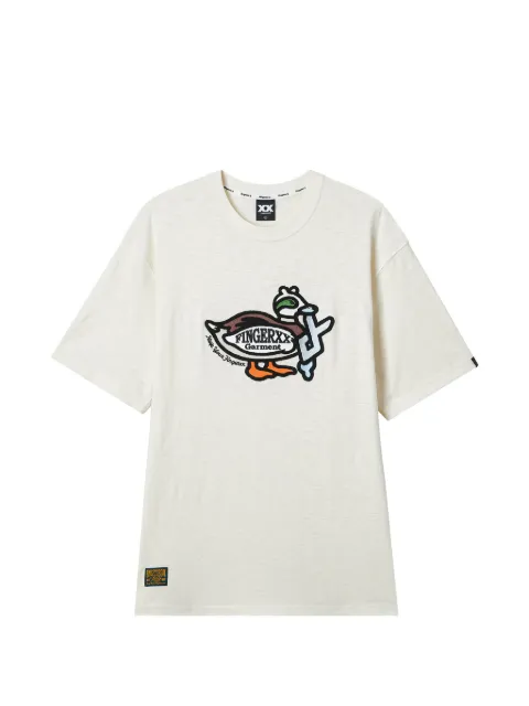 FINGERCROXX embroidered T-shirt Neutrals FFXTEM01330X