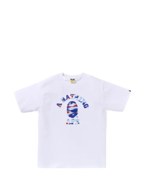 A BATHING APE® Screen Camo College T-shirt White 001TEM301038M
