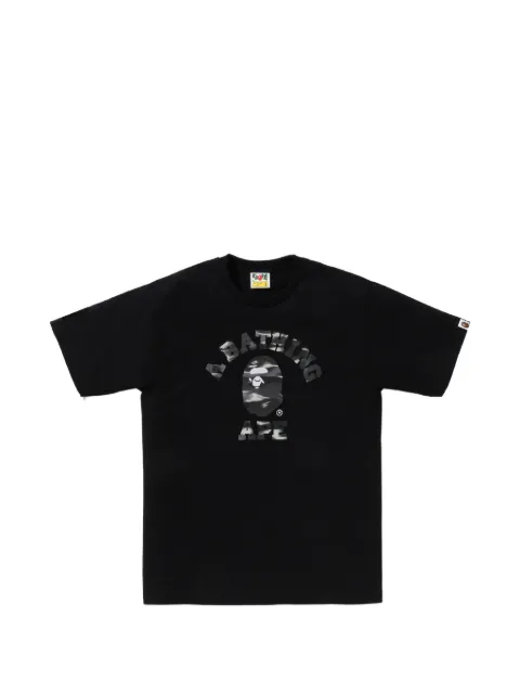 A BATHING APE® Screen Camo College T-shirt Black 001TEM301038M
