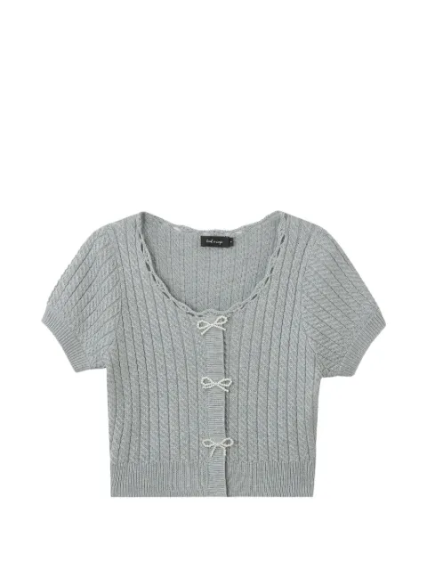 tout a coup bow knit top Grey M307AS6