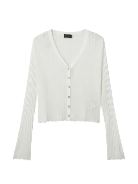 tout a coup ribbed scalloped cardigan White M306AS6