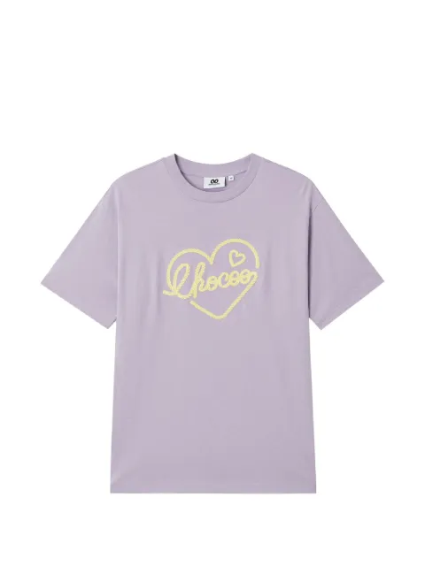 CHOCOOLATE heart-embroidered T-shirt Purple B1XTEW01057X