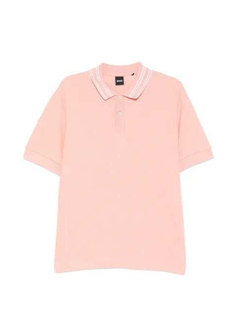 BOSS striped collar polo shirt Pink 50558869