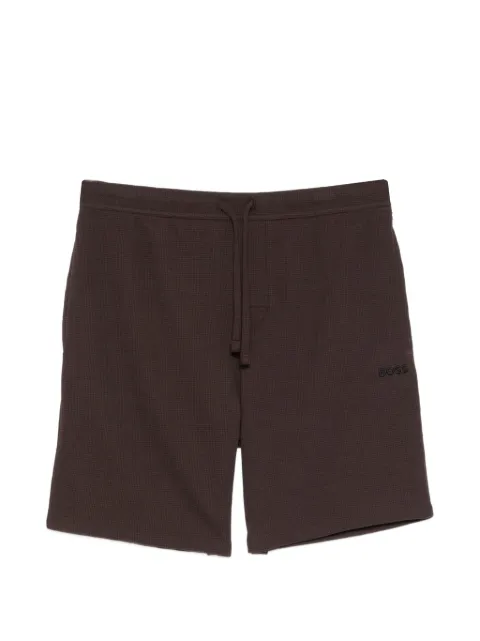 BOSS logo-embroidered shorts Brown 50535884