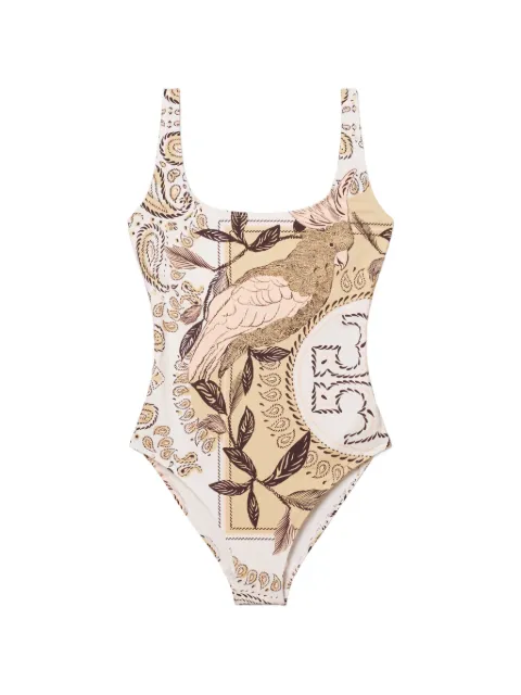Tory Burch printed swimsuit Neutrals 183144